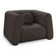 Meridian Furniture Abbington Contemporary Boucle Fabric Chair in Brown