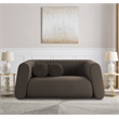 Meridian Furniture Abbington Contemporary Boucle Fabric Loveseat in Brown