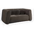 Meridian Furniture Abbington Contemporary Boucle Fabric Loveseat in Brown