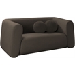 Meridian Furniture Abbington Contemporary Boucle Fabric Loveseat in Brown