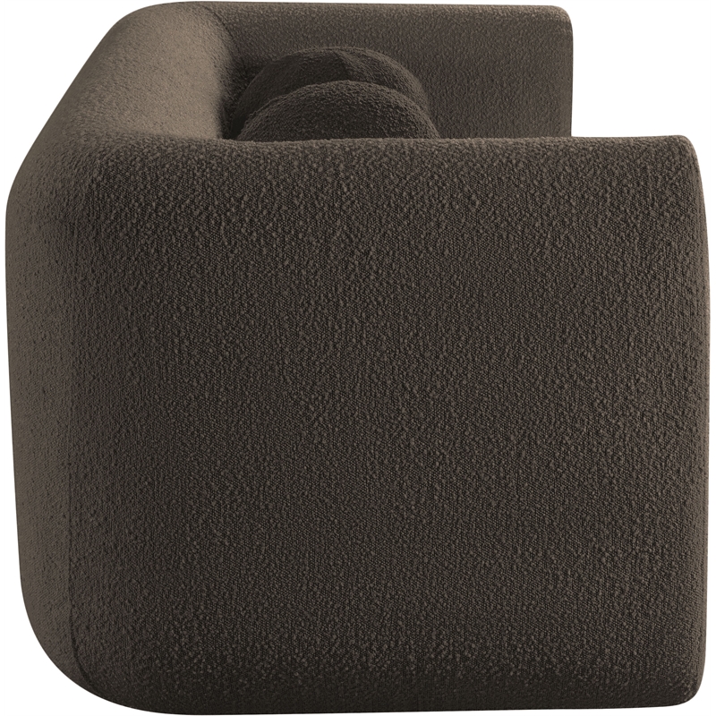 Meridian Furniture Abbington Contemporary Boucle Fabric Loveseat in Brown
