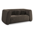 Meridian Furniture Abbington Contemporary Boucle Fabric Loveseat in Brown