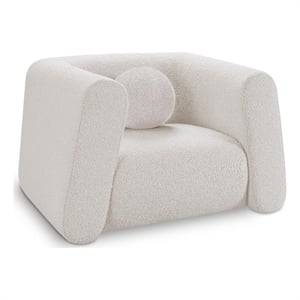 Meridian Furniture Abbington Contemporary Boucle Fabric Chair in Cream