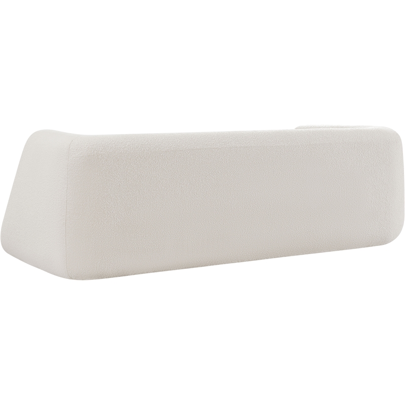 meridian furniture abbington contemporary boucle fabric sofa in cream