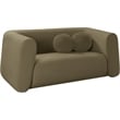 Meridian Furniture Abbington Contemporary Boucle Fabric Loveseat in Olive Green