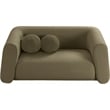 Meridian Furniture Abbington Contemporary Boucle Fabric Loveseat in Olive Green
