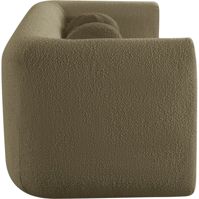 Meridian Furniture Abbington Contemporary Boucle Fabric Loveseat in Olive Green