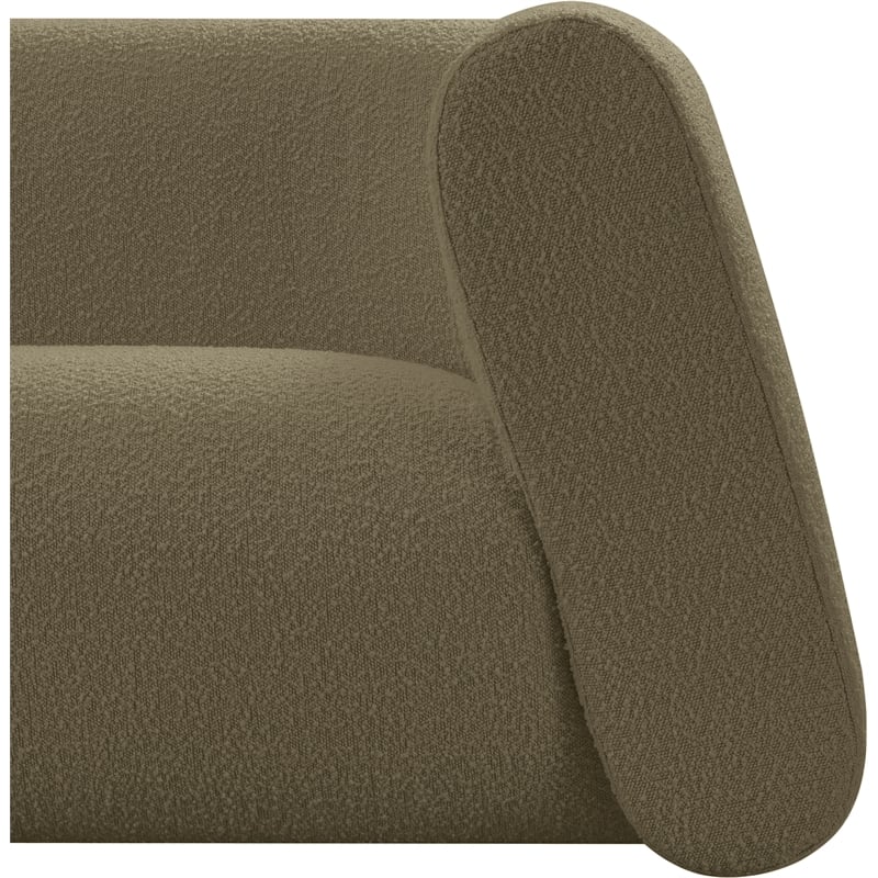 Meridian Furniture Abbington Contemporary Boucle Fabric Sofa in Olive Green