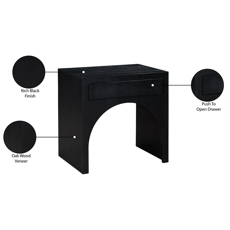 Meridian Furniture August Black Night Stand