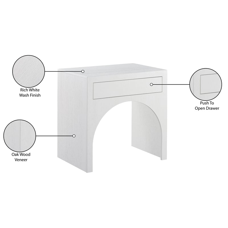 Meridian Furniture August White Night Stand