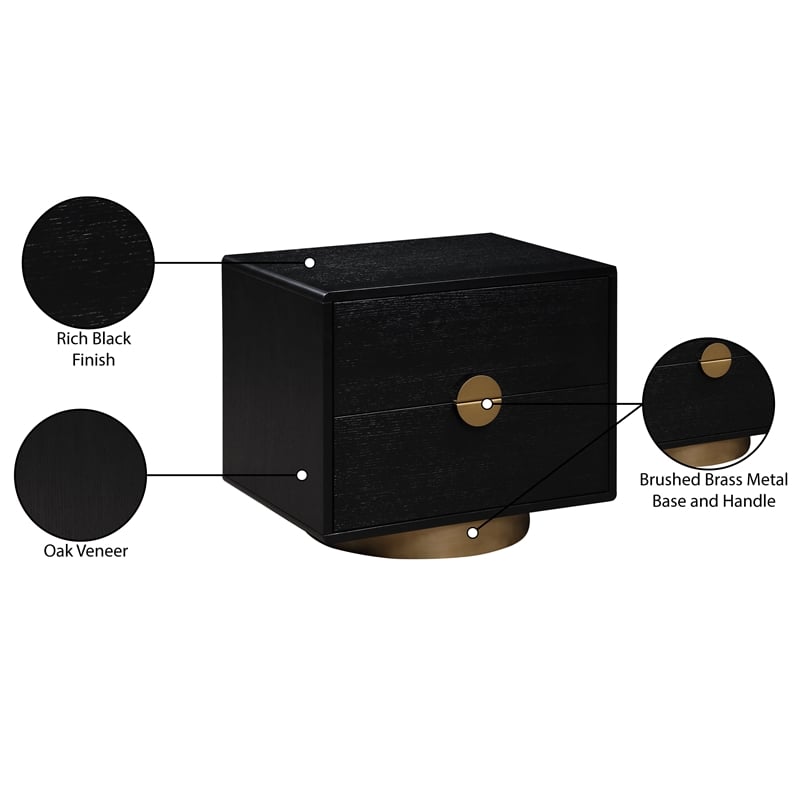 Meridian Furniture Wade Black Night Stand / Side Table
