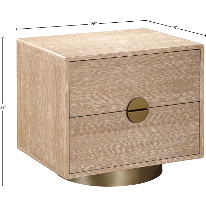 Meridian Furniture Wade Natural Night Stand / Side Table