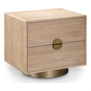 meridian furniture wade natural night stand / side table