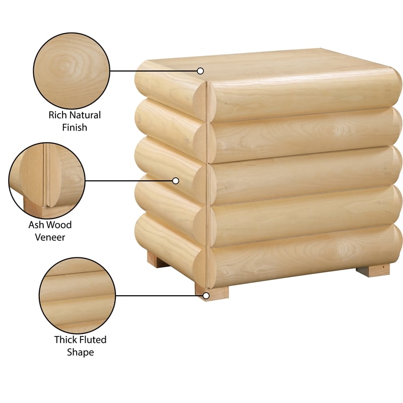 Meridian Furniture Maverick Natural Night Stand / Side Table