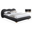 Meridian Furniture Hyde Contemporary Boucle Fabric Full Bed in Black