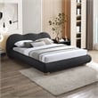 Meridian Furniture Hyde Contemporary Boucle Fabric Queen Bed in Black