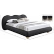 Meridian Furniture Hyde Contemporary Boucle Fabric Queen Bed in Black