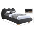 Meridian Furniture Hyde Contemporary Boucle Fabric Twin Bed in Black