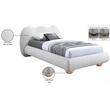 Meridian Furniture Hyde Contemporary Boucle Fabric Twin Bed in Cream