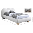 Meridian Furniture Hyde Contemporary Boucle Fabric Twin Bed in Cream