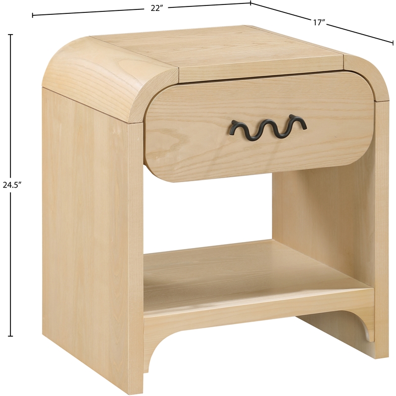 Meridian Furniture Hayes Natural Night Stand / Side Table