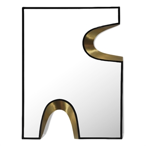 Meridian Furniture Soleil Black Mirror with Gold Iron Metal Accents