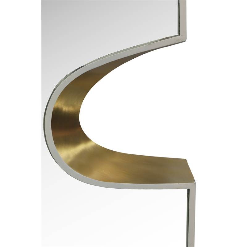 Meridian Furniture Soleil Cream Mirror with Gold Iron Metal Accents