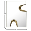 Meridian Furniture Soleil Cream Mirror with Gold Iron Metal Accents