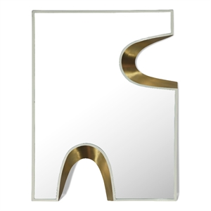 Meridian Furniture Soleil Cream Mirror with Gold Iron Metal Accents