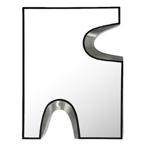 Meridian Furniture Soleil Black Mirror with Silver Iron Metal Accents