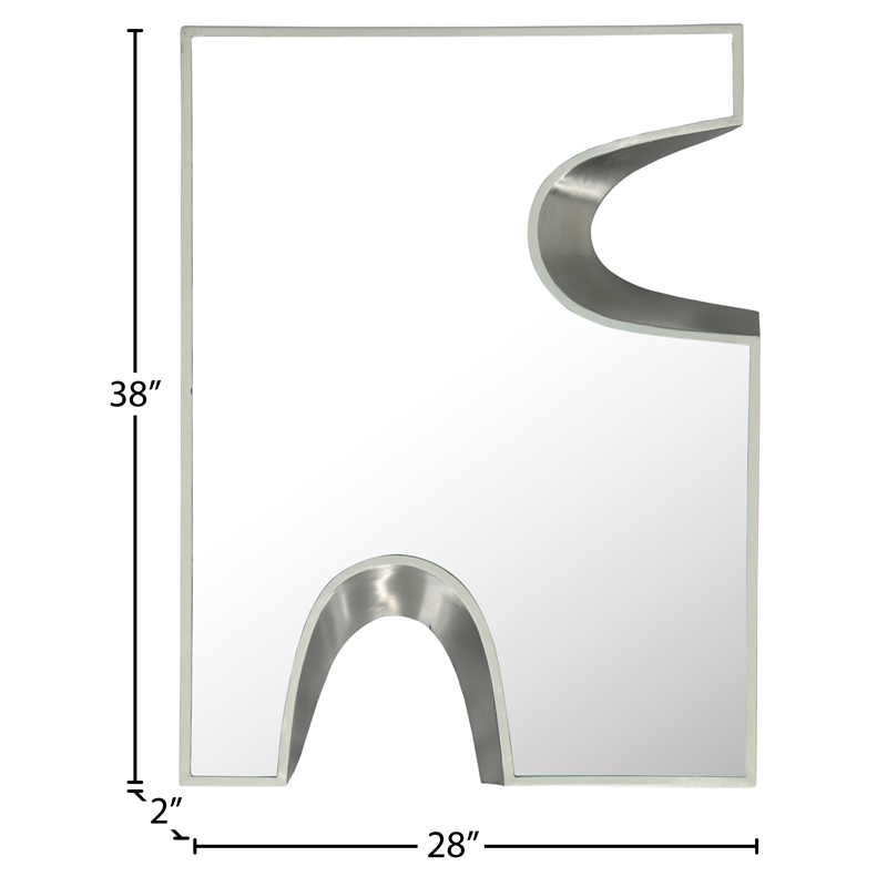 Meridian Furniture Soleil Cream Mirror with Silver Iron Metal Accents