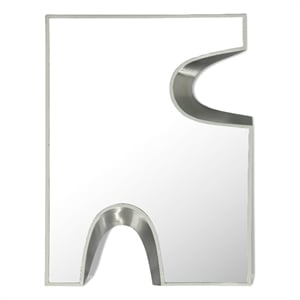 Meridian Furniture Soleil Cream Mirror with Silver Iron Metal Accents