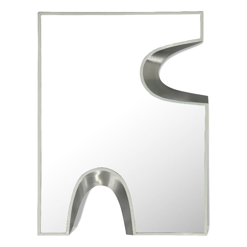 Meridian Furniture Soleil Cream Mirror with Silver Iron Metal Accents