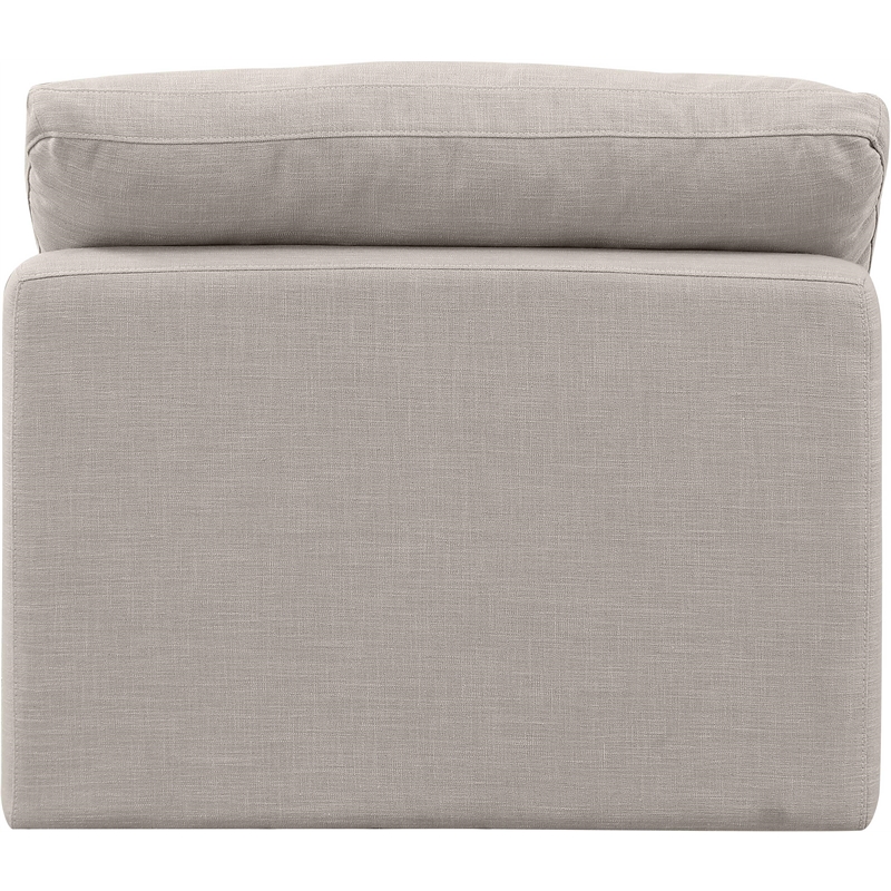 Meridian Furniture Indulge Contemporary Linen Fabric Armless Chair in Beige