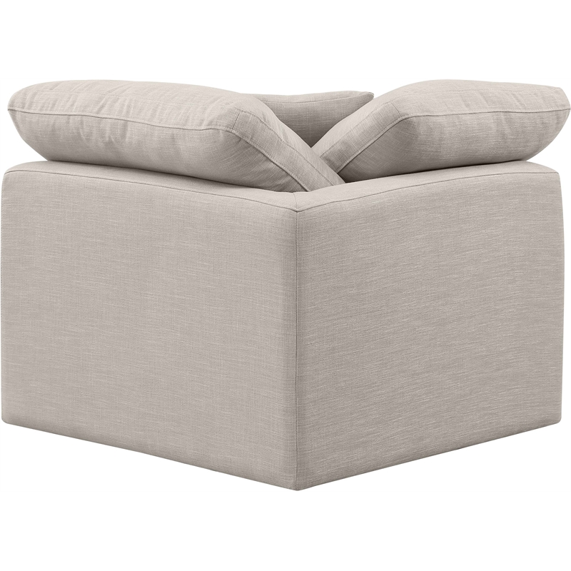 Meridian Furniture Indulge Contemporary Linen Fabric Corner Chair in Beige