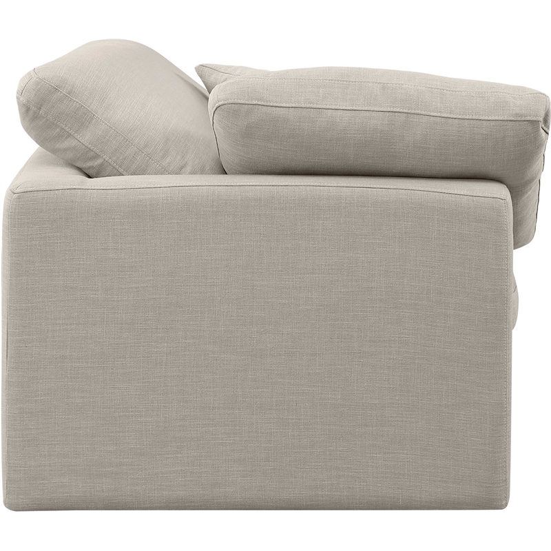 Meridian Furniture Indulge Contemporary Linen Fabric Corner Chair in Beige