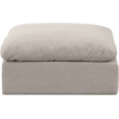 Meridian Furniture Indulge Contemporary Linen Fabric Ottoman in Beige