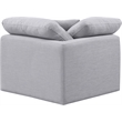 Meridian Furniture Indulge Contemporary Linen Fabric Corner Chair in Gray