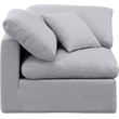 Meridian Furniture Indulge Contemporary Linen Fabric Corner Chair in Gray