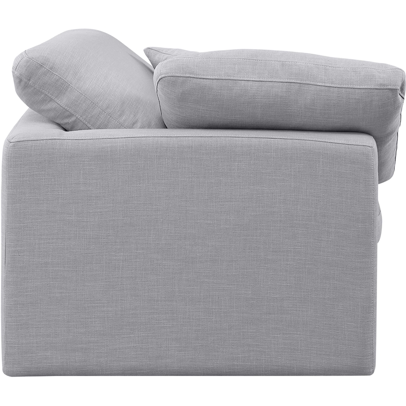Meridian Furniture Indulge Contemporary Linen Fabric Corner Chair in Gray