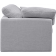 Meridian Furniture Indulge Contemporary Linen Fabric Corner Chair in Gray