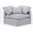 Meridian Furniture Indulge Contemporary Linen Fabric Corner Chair in Gray