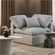 Meridian Furniture Indulge Contemporary Linen Fabric Corner Chair in Gray