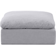 Meridian Furniture Indulge Contemporary Linen Fabric Ottoman in Gray