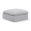 Meridian Furniture Indulge Contemporary Linen Fabric Ottoman in Gray