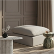 Meridian Furniture Indulge Contemporary Linen Fabric Ottoman in Gray