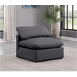 Meridian Furniture Indulge Contemporary Vegan Leather Armless Chair in Black