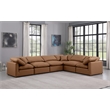 Meridian Furniture Indulge Vegan Leather L-Shaped Modular Sectional in Orange