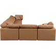 Meridian Furniture Indulge Vegan Leather L-Shaped Modular Sectional in Orange