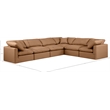 Meridian Furniture Indulge Vegan Leather L-Shaped Modular Sectional in Orange